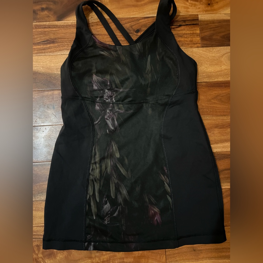 Black and Purple Strappy Tank Top Lululemon 4 6 8 S